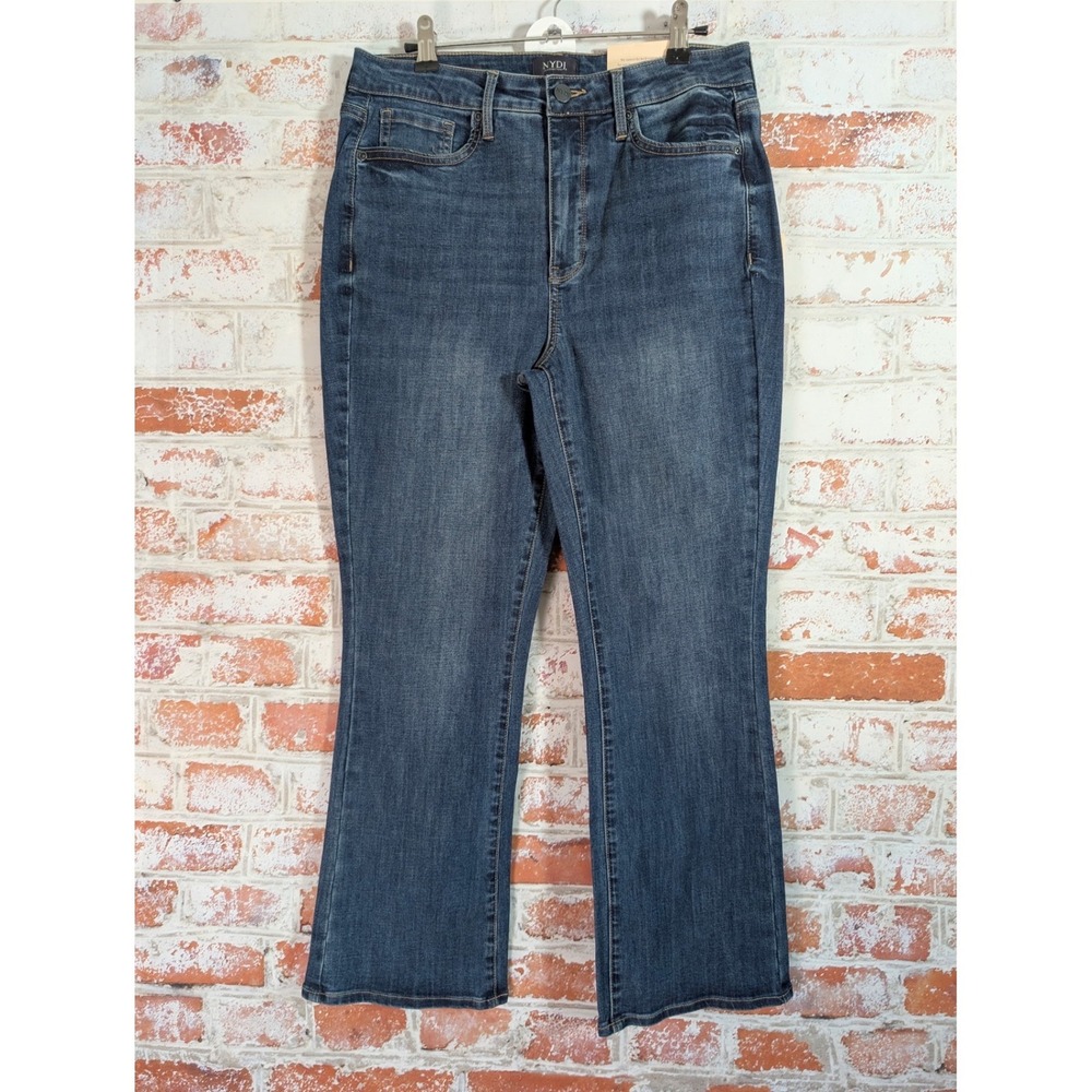 NYDJ Billie Ankle Jeans Womens 8 Blue High Rise Cool Embrace Mini Boot Denim NWT